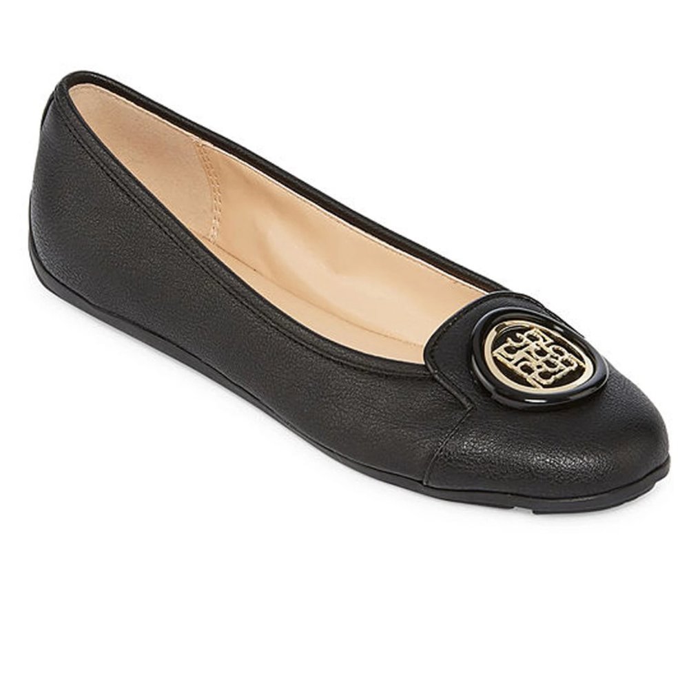 Liz Claiborne Women's Selma Ballet Black Flats Round Toe